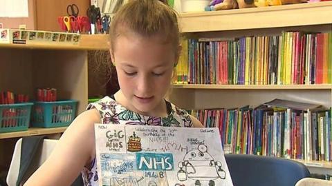 Cari, 11, imagines a health service with 'a lot of robots'