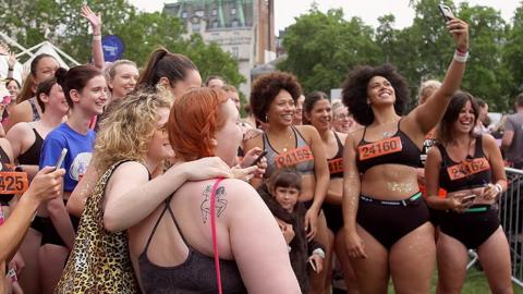 Women in their 'runderwear' at the London 10K