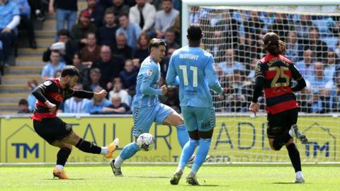 Ilias Chair opens the scoring for QPR at Coventry City