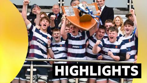 Wallace High celebrate clinching their first Ulster Schools' Cup title