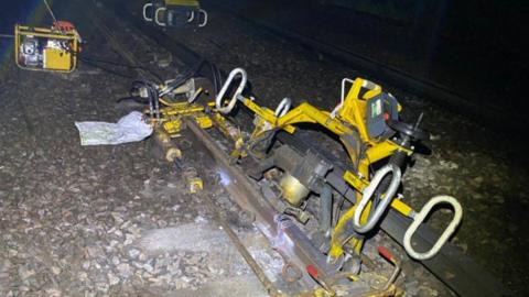 Machines on a railway line