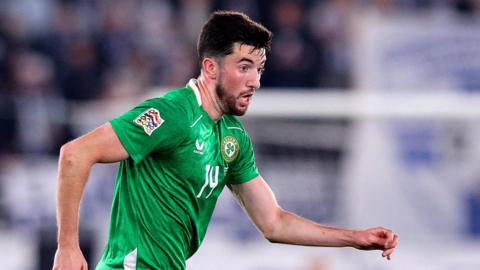 Finn Azaz runs with the ball during the Republic of Ireland's win over Finland in Helsinki 