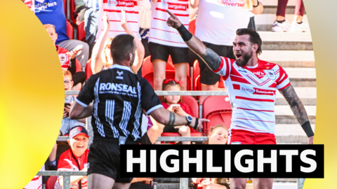 St Helens' Kyle Feldt celebrates his try against Wakefield Trinity