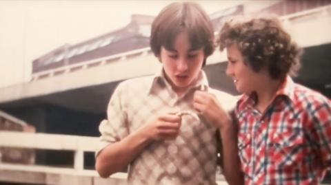 Still from cine film Paul Sudbury (left) and John Tyson (right)