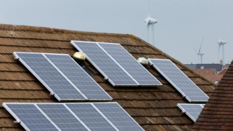 Solar panels on a roof