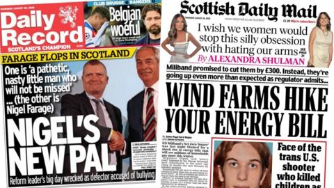 Daily Record and Scottish Daily Mail front pages