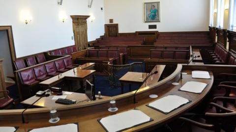 Inside the Guernsey States Chamber