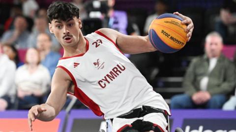 Wales wheelchair basketball in action