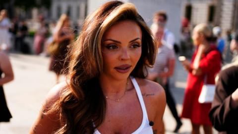 Former Little Mix singer Jesy Nelson in Parliament Square, London, ahead of the SMA screening debate at Westminster Hall in London. The former Little Mix singer has described the roll-out of spinal muscular atrophy (SMA) screening as a "postcode lottery" which "isn't fair". Picture date: Monday June 22, 2026