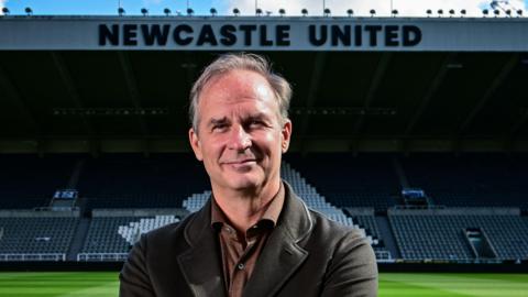 Newcastle United chief executive David Hopkinson poses for photographs at St James' Park following his appointment on 5 September, 2025