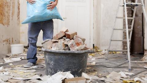 Man doing building work