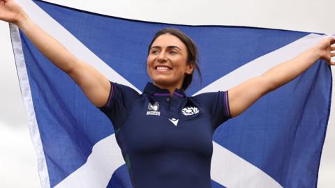 Emma Wassell with Saltire