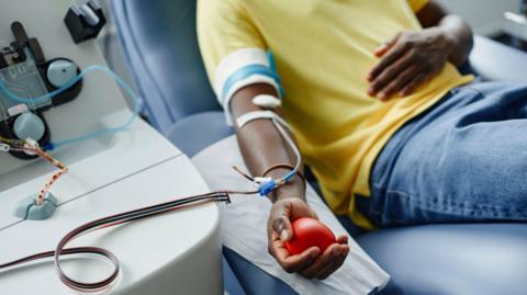 Man donating blood