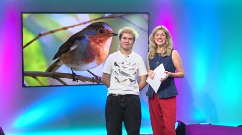 Jenny and guest in the studio