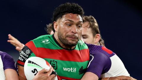 Taane Milne in action for South Sydney Rabbitohs