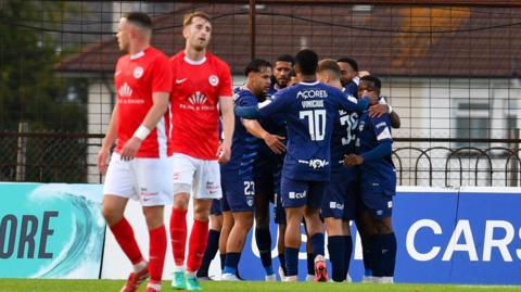 Gabriel Silva celebrates goal