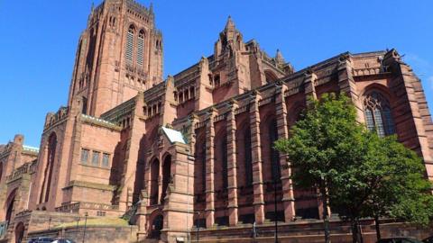 The sandstone masonry of the Liverpool Anglican Cathedral
