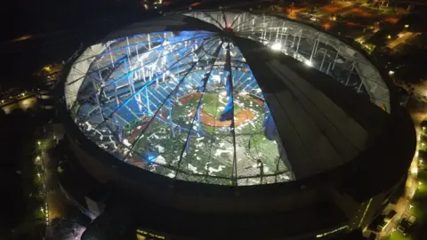 Roof ripped off stadium