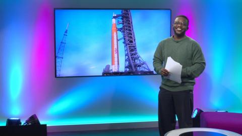 De-Graft on the Newsround set