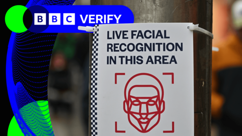 A placard telling people in Essex, UK, that police are using live facial recognition