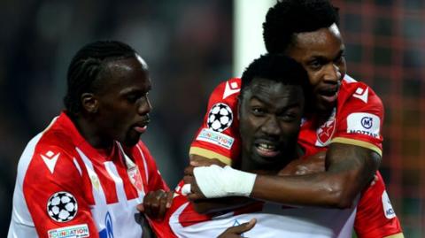 Red Star Belgrade players celebrate