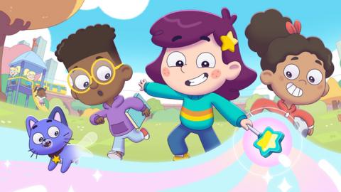 Rafi and friends with Deborah the cat.