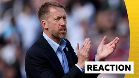 Graham Potter claps his West Ham players