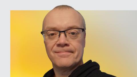BBC Sport football issues correspondent Dale Johnson, smiling, against a yellow background