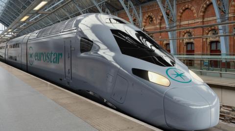 Computer generated pic of a double decker Eurostar train