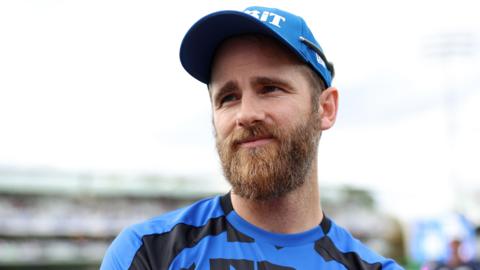 London Spirit batter Kane Williamson looks on