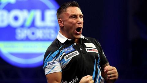 Gerwyn Price celebrates