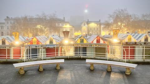 Frosty rooftops at Norwich Market