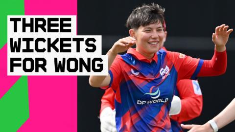 Issy Wong after taking a wicket 