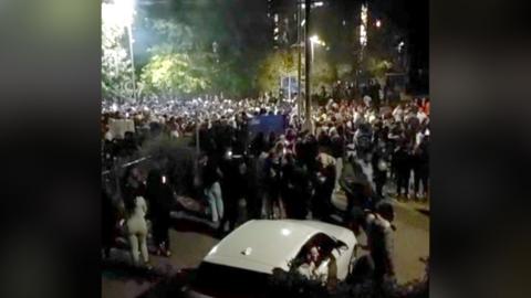 Footage taken by a resident shows the extent of the crowds gathered at the park in Leicester