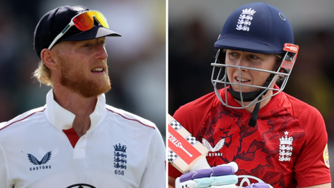 England men's Test captain Ben Stokes and England women's batter Heather Knight