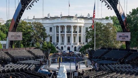 The White House behind the UFC's Claw structure