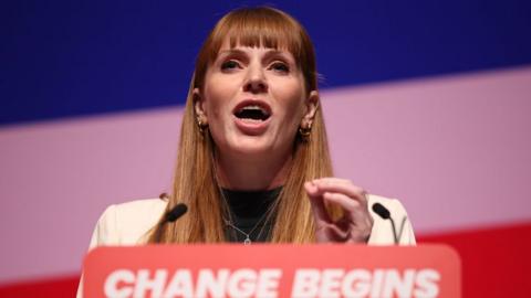 Angela Rayner giving a speech