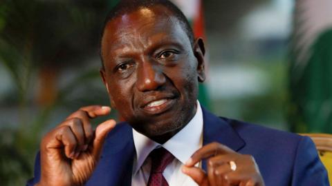 Kenya's President William Ruto pictured in an interview in Nairobi, Kenya – April 2024