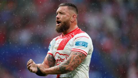 Jared Waerea-Hargreaves playing for Super League leaders Hull KR