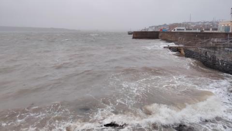 Stormy weather at a seaside in Pembrokeshire