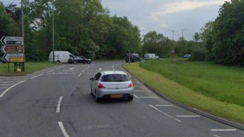 A google maps image of the roundabout