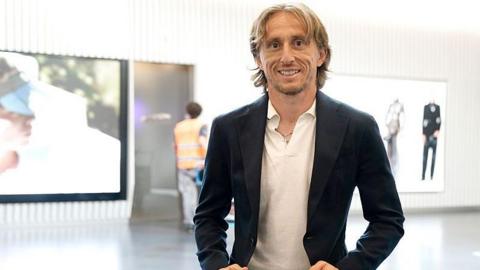 Luka Modric poses for a photo