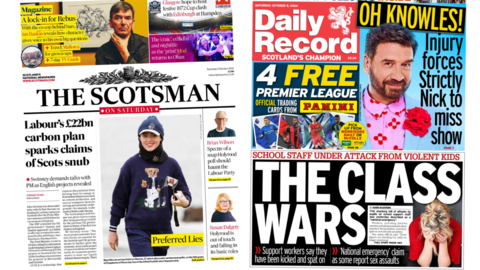 The Scotsman and Daily Record front pages