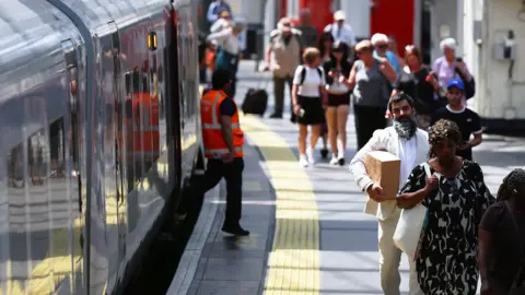 People on platform at Waterloo