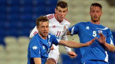 Gareth Bale scores for Wales against Iceland in 2014