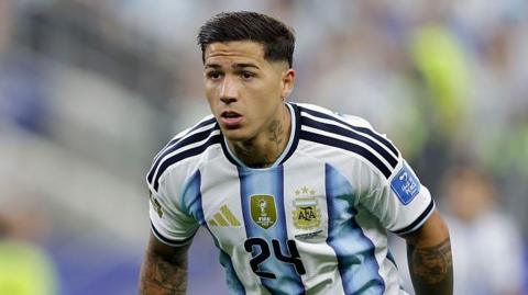 Enzo Fernandez of Argentina during the World Cup match against Austria in June 2026