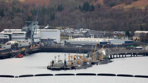 A view of the Faslane naval base