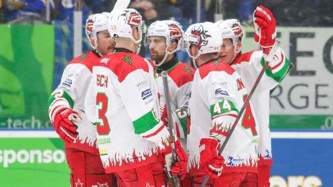 Cardiff Devils celebrate goal against Fife Flyers