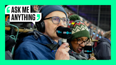 BBC Radio 5 Live's John Murray and Dion Dublin commentating at Villa Park