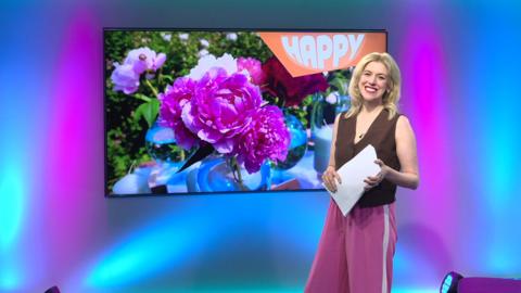 Jenny on the Newsround set 